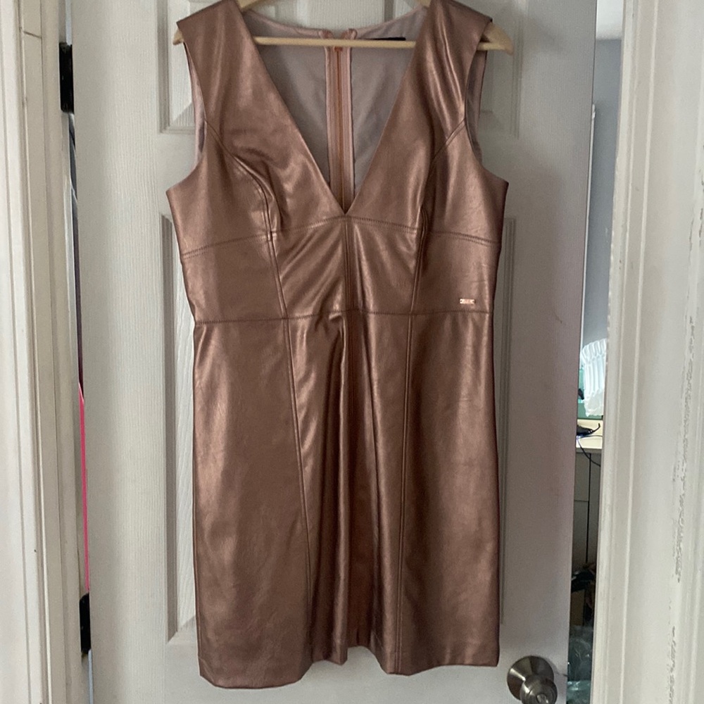 Armani exchange pink metallic dress